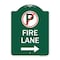 Signmission Fire Lane No Parking and Right Arrow, Green & White Aluminum Sign, 18" x 24", GW-1824-24019 A-DES-GW-1824-24019 - alternate 1